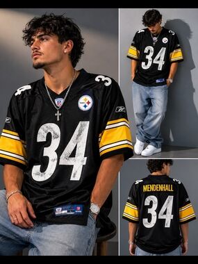 Vintage Reebok Pittsburgh Steelers Rashard Mendenhall #34 NFL Football Jersey